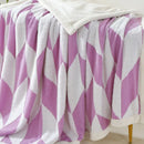 DecorBites™ Geometric Lamb Wool Blanket: Soft Multi-Purpose Sofa Cover for Autumn Winter