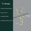 DecorBites™ Gold Branch LED Chandelier for Duplex Villa Staircase - Modern Indoor Lighting