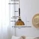 DecorBites™ Ceramic Walnut Wood Pendant Light Fixture - Adjustable LED Lamparas for Study Aisle