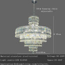 DecorBites™ Large Crystal Chandelier Chrome Hanging Lamp for Dining Room Decor