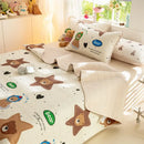 DecorBites™ Cartoon Print Foldable Bed Cover Set | Cotton Quilted Cushion Mat