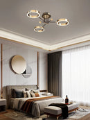 DecorBites™ Gold Plated Luxury Chandelier with Remote Control Crystals for Elegant Living & Bedroom Decor