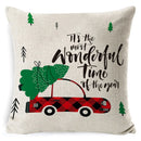 DecorBites™ Elk Print Linen Pillowcase: Festive Christmas Cushion Cover for Sofa - 2023 New Year Decor