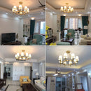 DecorBites™ Country Retro Chandelier Fabric Lampshade Ceiling Pendant Light for Home Indoor Decor