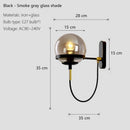 DecorBites™ Glass Shade Wall Sconce Lamps for Hotel Bedroom LED Lights