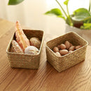 Breakfast Woven Storage Basket Picnic Basket Laundry Box Home Sundries Organizer Fruit Flower Storage Baskets Desktop Container