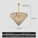 DecorBites™ Crystal Chandelier: Modern Luxury Round Main Lamp for Living Room & Staircase