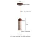 DecorBites™ Iron Yellow Travertine LED Pendant Light for Bedside Dining Living Room
