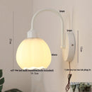 DecorBites™ Iron White Glass LED Wall Lamp Sconce Pull Chain Switch Nordic Modern Stair Light