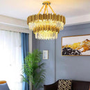 DecorBites™ Crystal LED Pendant Lights: Luxury Gold Plating Metal Hanging Lamp for Living, Dining, Bedroom