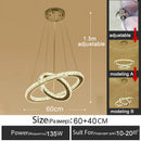 DecorBites™ Gold Gloss LED Crystal Ring Chandelier for Modern Luxury Living Room