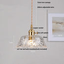 DecorBites™ LED Walnut Wood Pendant Light Clear Glass Copper Switch Decor
