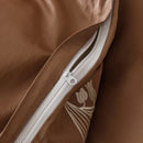 DecorBites™ Elegant Lily of the Valley Embroidery Brown Cotton Bedding Set