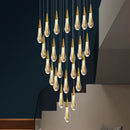 DecorBites™ Gold Drop Design LED Crystal Chandelier for Staircase & Lobby