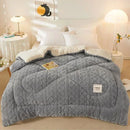 DecorBites™ Cozy Winter Bed Blanket: Luxe Lamb Cashmere Warmth Quilt for Comfort