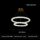 DecorBites™ Crystal Flower LED Chandelier: Elegant Round Pendant Light for Dining & Living Room