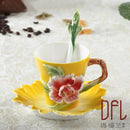 DecorBites™ Enamel Rose Peony Floral Coffee Cup Wedding Birthday Gift