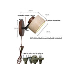 DecorBites™ LED Wall Sconce Iron Rotate Kitchen Bedroom Hallway Yellow Travertine Wood Mirror Light