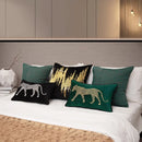 DecorBites™ Gold Leopard Embroidered Pillow Cover for Luxe Living Room Decor