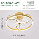 DecorBites™ LED Ceiling Fan with Remote Control, Modern Silent Lighting Fixture for Bedroom and Dining Room