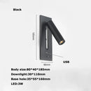 DecorBites™ LED Wall Lamp with Switch, USB Port, Rotatable - Bedroom Reading Light