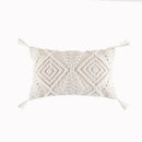 DecorBites™ Cotton Tassels White Cushion Covers 45x45/30x50cm - Square Geometry Pillowcase
