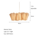 DecorBites™ Creamy White Fabric Pendant Light for Dining Room, Handmade Nordic Minimalism Design
