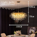 DecorBites™ Crystal LED Chandelier: Modern Light Luxury Water Drop Design for Home Decor