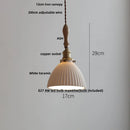DecorBites™ Adjustable LED Pendant Lights Ash Wood White Ceramic Modern Hanging Lamp
