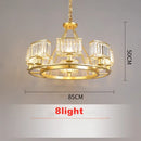DecorBites™ Copper Crystal Chandelier: Modern LED Ceiling Light for Home Deco & Ambiance, Living, Dining, Bedroom
