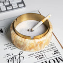 DecorBites™ Gold Plated Marble Texture Ashtray - Smoking Accessories Weed Tray