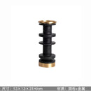 DecorBites™ Luxe Brown Travertine Marble Candle Holder with Metal Base