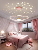 DecorBites™ Cloud Flower LED Chandelier: Modern Starry Sky Decor for Kid's Bedroom and Study Hall