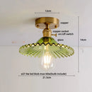 DecorBites™ Glass Flush Mounted Ceiling Light Fixture - Modern Nordic Green Glass LED Ceiling Lamp