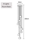 DecorBites™ Crystal Ball Chandelier: Long Adjustable Staircase Pendant Light perfect for Home & Restaurant