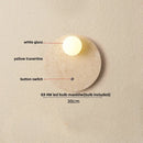 DecorBites™ LED Wall Lamp 2 Glass Ball White, Yellow Travertine Stone Indoor Light