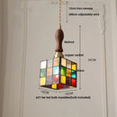 DecorBites™ Cube LED Pendant Lamp Walnut Wood Glass Hanging Lights for Restaurant and Bedroom