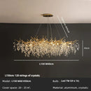 DecorBites™ Crystal Branch LED Pendant Chandelier - Gold Suspend Lamp for Luxury Dining Room