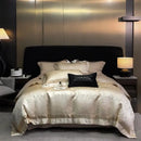 DecorBites™ Brocade Satin Jacquard Luxury Cotton Bedding Set - Duvet Cover, Sheet, Pillowcases