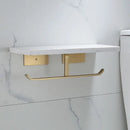 DecorBites™ Brass Marble Toilet Paper Holder Nordic Brushed Gold Bathroom Tissue Shelf