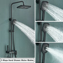Modern black smart digital rainfall shower system bathroom set