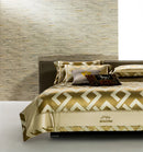 DecorBites™ American Jacquard Brocade & Egyptian Cotton Embroidered Bedding Set with Pillowcase