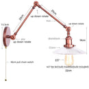 DecorBites™ Adjustable Glass Swing Arm LED Wall Sconce with Pull Chain Switch