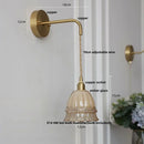 DecorBites™ Amber Glass LED Wall Light with Pull Chain Switch, Modern Nordic Flower Wall Sconce