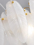 DecorBites™ Glass Feather Chandelier: Luxury Art Decor for Living Dining Room