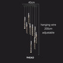DecorBites™ Crystal Chrome LED Chandelier: Luxury Duplex Stair Loft Pendant Light for Living Room
