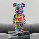 DecorBites™ Graffiti Bear 27cm Figurine | Modern Home Decor Statue & Money Jar