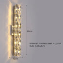 Contemporary crystal wall sconce gold frame bedroom light