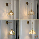 DecorBites™ Amber Glass LED Wall Light Modern Nordic Bedroom Reading Lamp