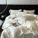 DecorBites™ Luxe 1500TC Egyptian Cotton Lace Wide Edge Bedding Set: Duvet Cover, Sheet, Pillowcases